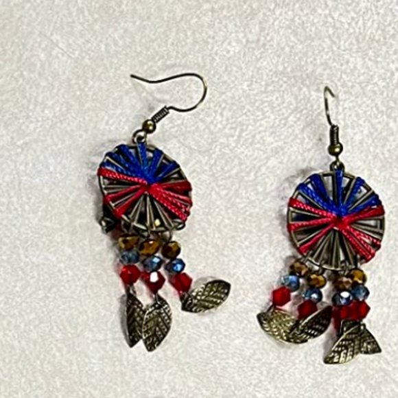 Boho Dangle Earrings Dangling Drop Unique Bohemian Jewelry Ladies Fashion Round - Picture 2 of 5